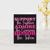 Breast Cancer Support Admire Honor Breast Cancer A Kaart (Gele Bloem)