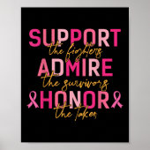 Breast Cancer Support Admire Honor Breast Cancer A Poster (Voorkant)