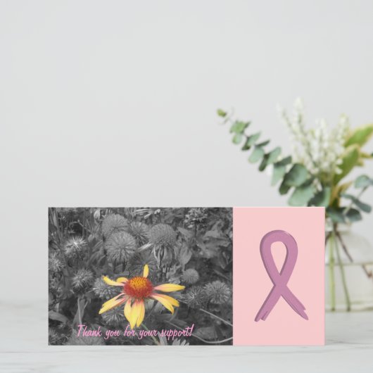 Breast Cancer Support -  fotokaart Bedankkaart (Staand voorkant)