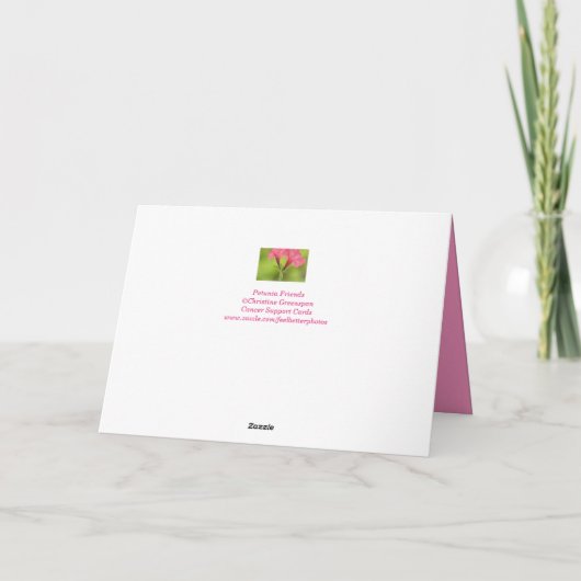 Breast Cancer Support Pink Petunia Kaart (Achterkant)