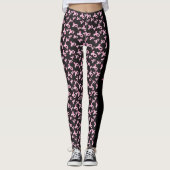 Breast Cancer Support Ribbon Leggings JOUW NAAM (Voorkant)