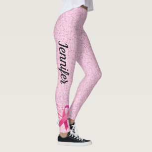 Breast Cancer Support Ribbon Leggings JOUW NAAM