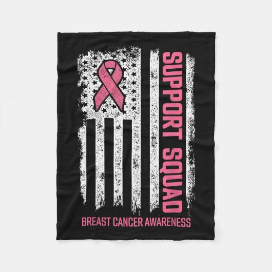 Breast Cancer Support Squad Breast Cancer Awarenes Fleece Deken (Voorkant)