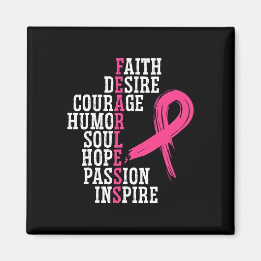 Breast Cancer Support Squad Breast Cancer Awarenes Magneet (Voorkant)