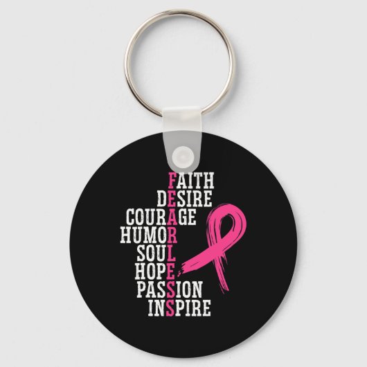 Breast Cancer Support Squad Breast Cancer Awarenes Sleutelhanger (Voorkant)