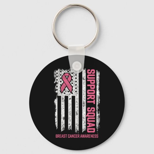 Breast Cancer Support Squad Breast Cancer Awarenes Sleutelhanger (Voorkant)