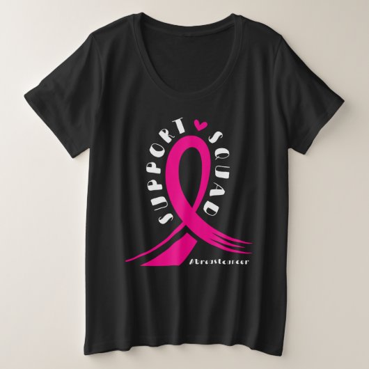 Breast Cancer Support Squad roze lint Grote Maat T-shirt (Design voorkant)