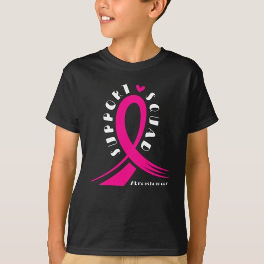 Breast Cancer Support Squad roze lint T-shirt (Voorkant)