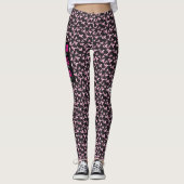 Breast Cancer Support - Zwarte Leggings JOUW NAAM (Voorkant)