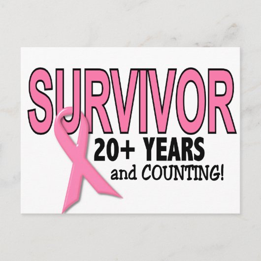 BREAST CANCER SURVIVOR 20+ jaar & tellen Briefkaart (Voorkant)
