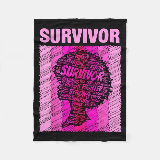 Breast Cancer Survivor African American Woman Nk A Fleece Deken (Voorkant)