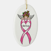 Breast Cancer "Survivor" Angel Keramisch Ornament (Rechts)