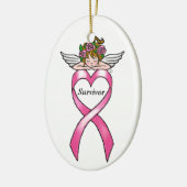 Breast Cancer "Survivor" Angel Keramisch Ornament (Links)