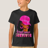 Breast Cancer Survivor Black Women Afro African Ch T-shirt (Voorkant)