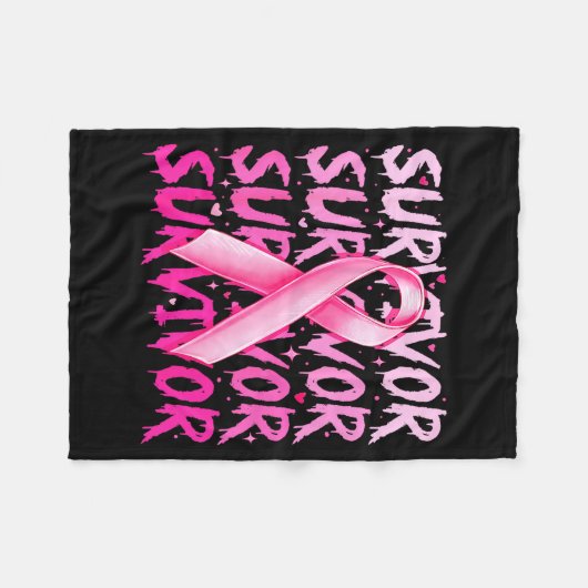 Breast Cancer Survivor Nk Ribbon Breast Cancer Awa Fleece Deken (Voorkant (Horizontaal))