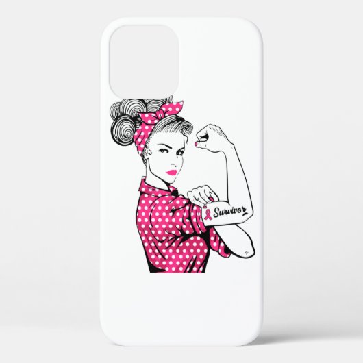 Breast Cancer Survivor Rosie Riveter Pink Case-Mate iPhone Case (Achterkant)