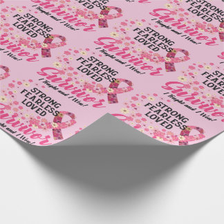 Breast Cancer Survivor Strong Fearless Loved Cadeaupapier