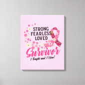 Breast Cancer Survivor Strong Fearless Loved Canvas Afdruk (Voorkant)