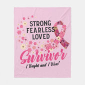 Breast Cancer Survivor Strong Fearless Loved Fleece Deken (Voorkant)