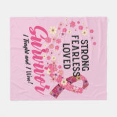 Breast Cancer Survivor Strong Fearless Loved Fleece Deken (Voorkant (Horizontaal))