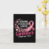 Breast Cancer Survivor Strong Fearless Loved Flowe Kaart (Gele Bloem)