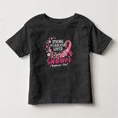 Breast Cancer Survivor Strong Fearless Loved Flowe Kinder Shirts (Voorkant)
