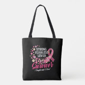 Breast Cancer Survivor Strong Fearless Loved Flowe Tote Bag (Achterkant)