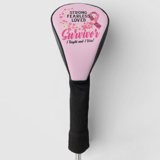 Breast Cancer Survivor Strong Fearless Loved Golfheadcover