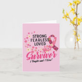 Breast Cancer Survivor Strong Fearless Loved Kaart (Gele Bloem)