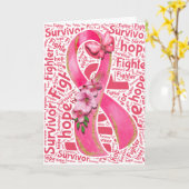 Breast Cancer Survivor Support Awareness Kaart (Gele Bloem)