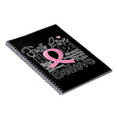 Breast Cancer Typographic Faith Love Hope Notitieboek (Rechterzijde)