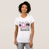 Breast Cancer Typographic Faith Love Hope T-shirt (Voorkant volledig)