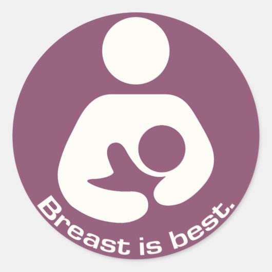 Breast is het beste pictogram - Mauve Ronde Sticker (Voorkant)