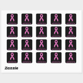 Breast kanker Advocate Black Square Sticker (Vel)
