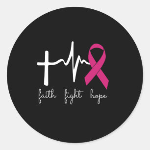 Breast kanker aware month - Funny Heart Beats Ronde Sticker