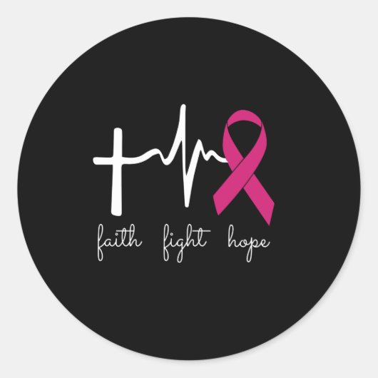 Breast kanker aware month - Funny Heart Beats Ronde Sticker (Voorkant)