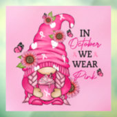 Breast kanker Gnome Window Cling Raamsticker (Vel 3)