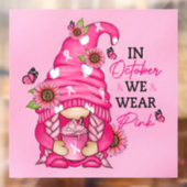 Breast kanker Gnome Window Cling Raamsticker (Vel 2)
