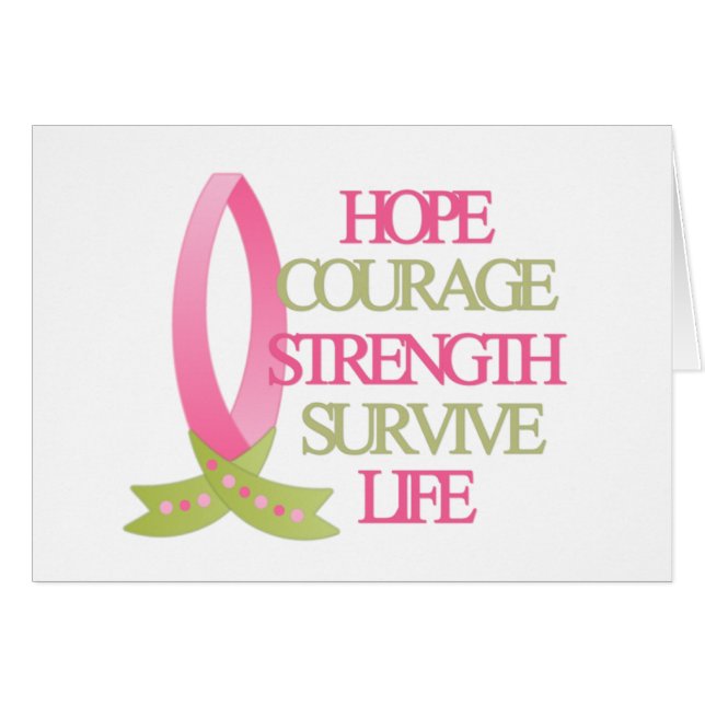 Breast kanker Hope Courage Sterkte (Voorkant Horizontaal)