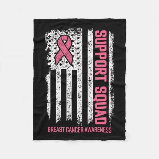 Breast kanker Shirten Support Squad Breast Cancer  Fleece Deken (Voorkant)