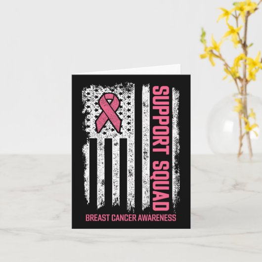 Breast kanker Shirten Support Squad Breast Cancer  Kaart (Gele Bloem)