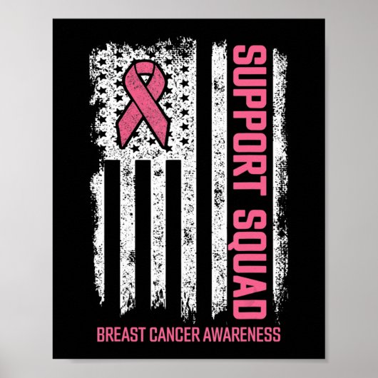 Breast kanker Shirten Support Squad Breast Cancer  Poster (Voorkant)