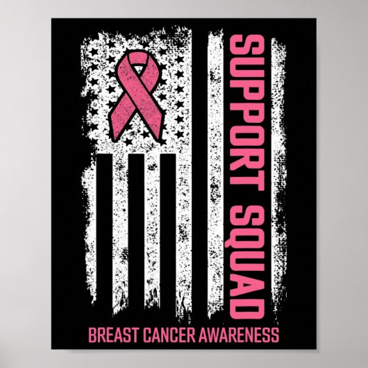Breast kanker Shirten Support Squad Breast Cancer Poster (Voorkant)