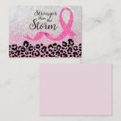 Breast kankerbewustzijn, luipaard afdrukken notitiekaartje (Voorkant / Achterkant)