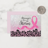 Breast kankerbewustzijn, luipaard afdrukken notitiekaartje (Voorkant / Achterkant in situ)