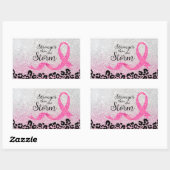 Breast kankerbewustzijn, luipaard afdrukken rechthoekige sticker (Vel)