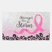 Breast kankerbewustzijn, luipaard afdrukken rechthoekige sticker (Voorkant)