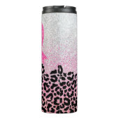 Breast kankerbewustzijn, luipaard afdrukken thermosbeker (Achterkant)