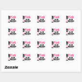 Breast kankerondersteunende roze lint alle arriors ronde sticker (Vel)