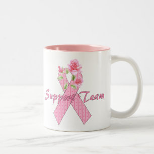 Breast kankerondersteuningsteam tweekleurige koffiemok